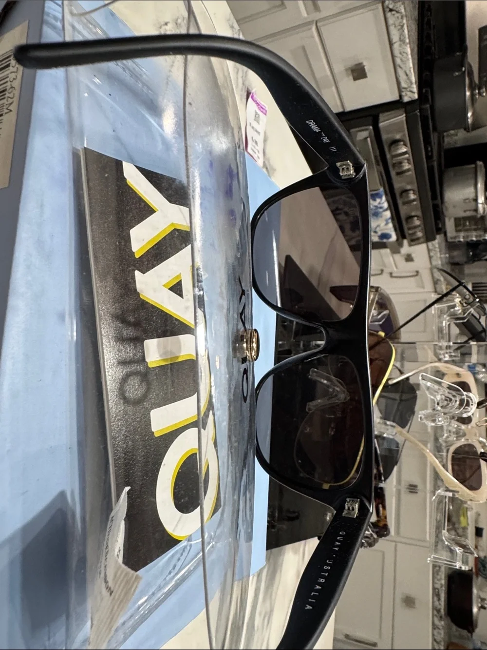 Quay Australia Black Oversized Shield Sunglasses
